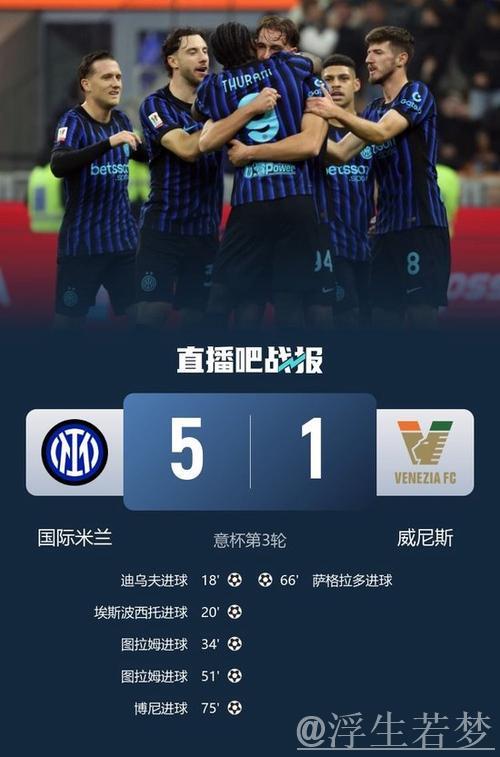 意杯国米5-1威尼斯晋级,小图拉姆双响,皮奥、博尼轰世界波 意杯国米5-1威尼斯晋级,小图拉姆双响,皮奥、博尼轰世界波